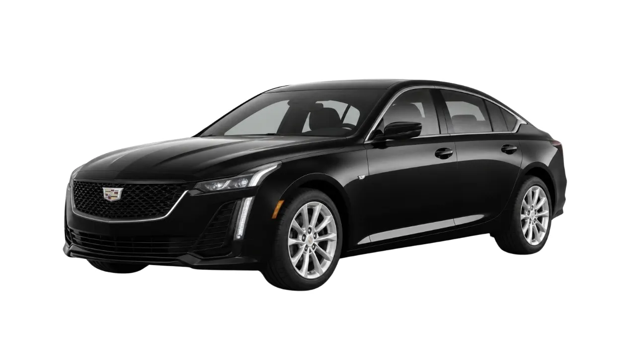 Black Cadillac CT5, executive sedan in the DFW Airport Taxi Limo fleet