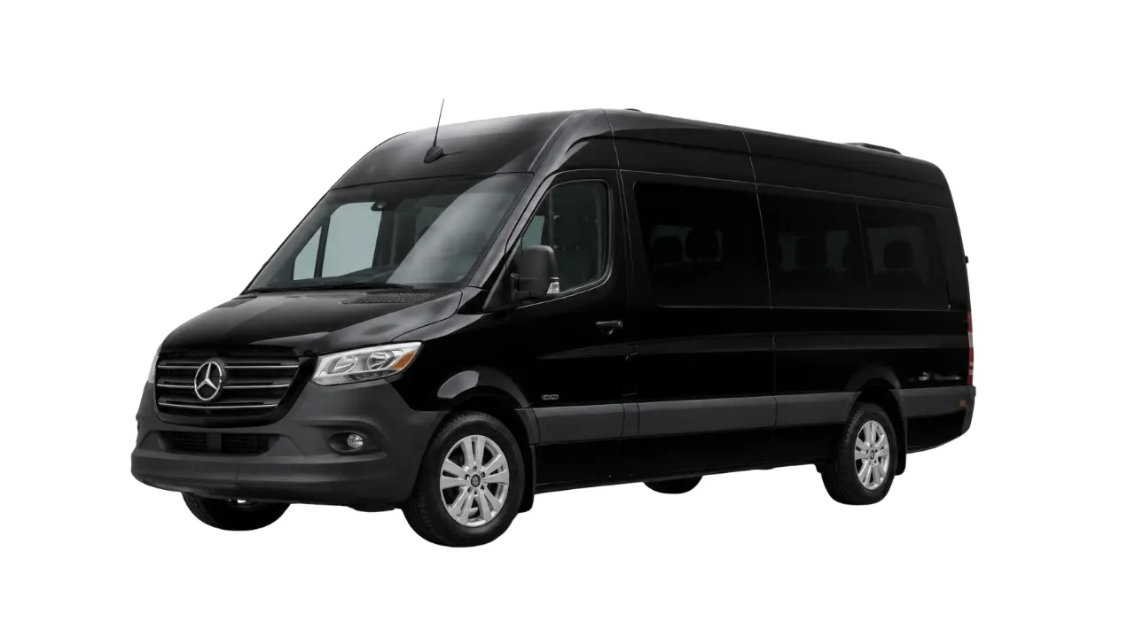 Black Mercedes-Benz Sprinter, executive sprinter van in the DFW Airport Taxi Limo fleet