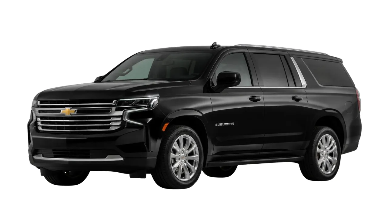 Black Chevrolet Suburban, full-size suv in the DFW Airport Taxi Limo fleet